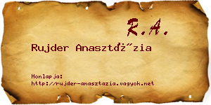 Rujder Anasztázia névjegykártya